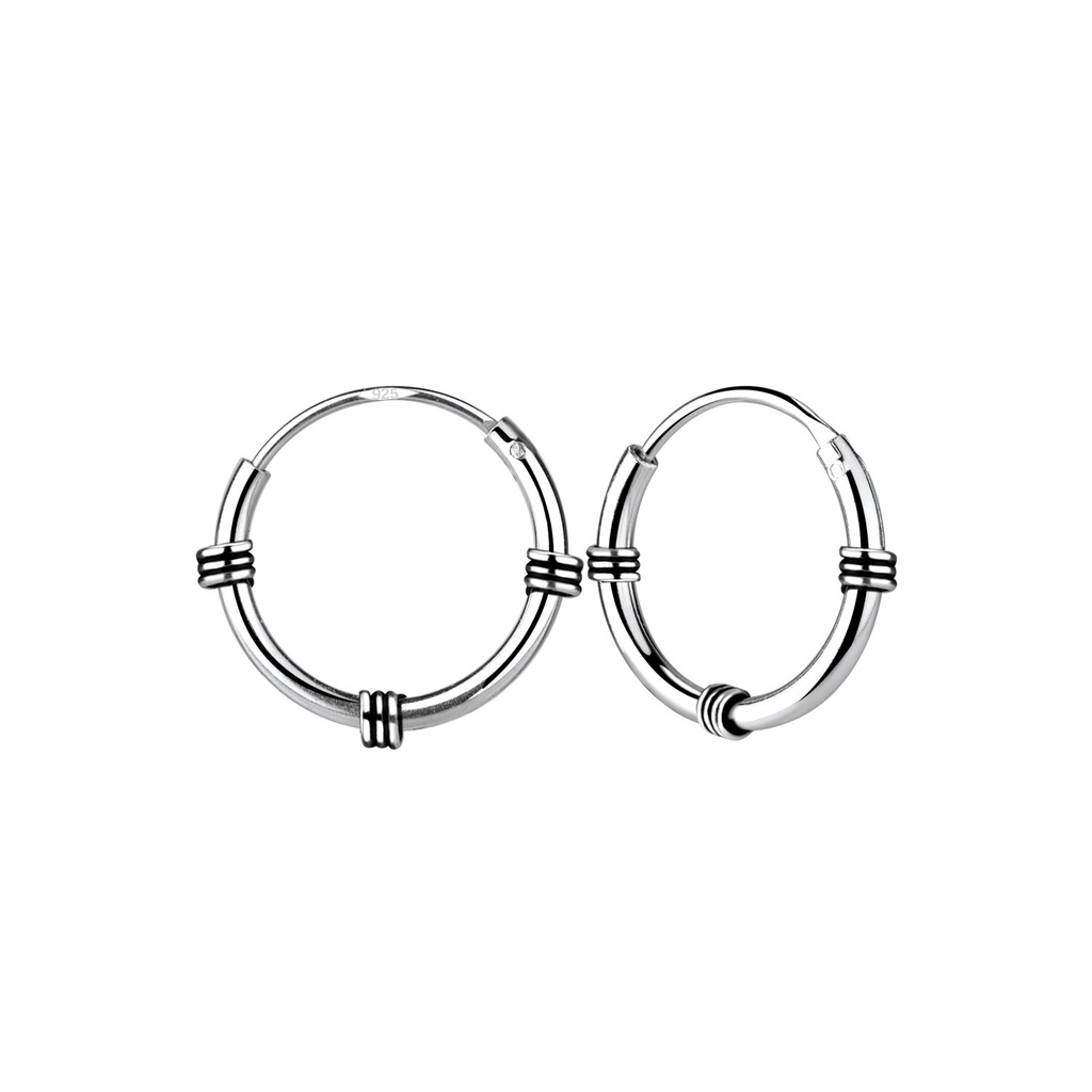 [10000555] 12mm Silver Bali Hoops