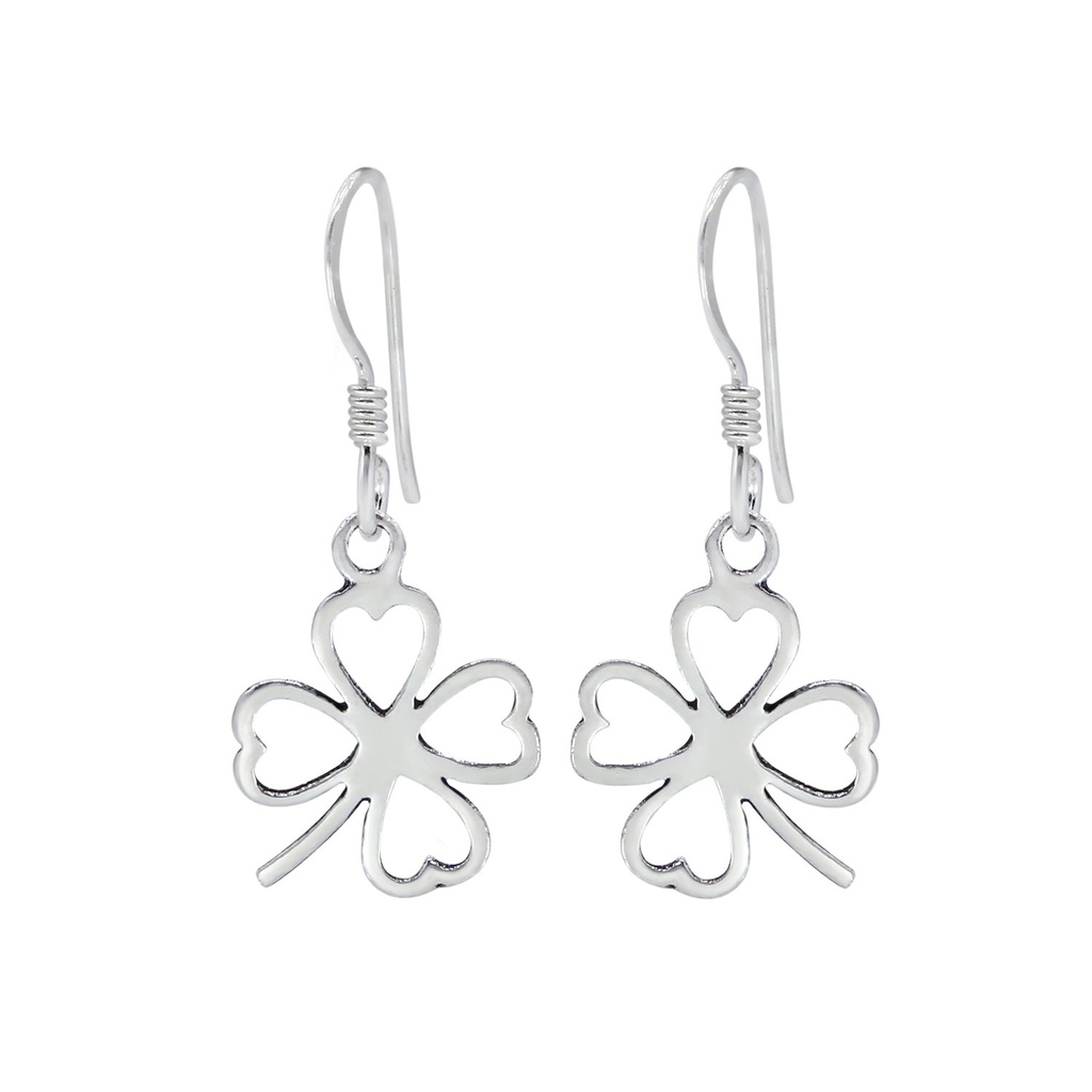 Silver Lucky Clover Earrings