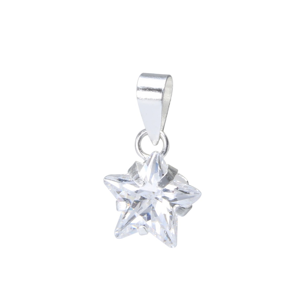 Pendentif en argent zircon étoile 8 mm