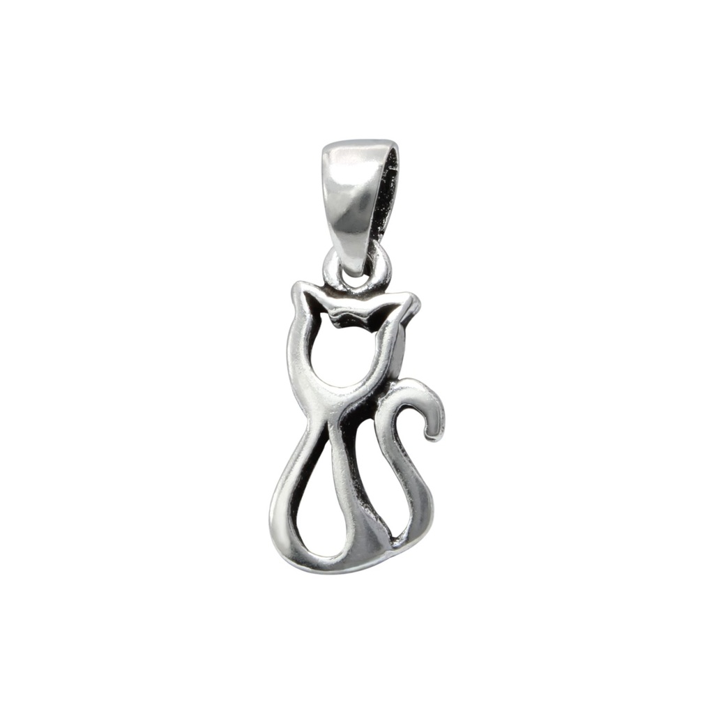 [10000503] Pendentif chat en argent