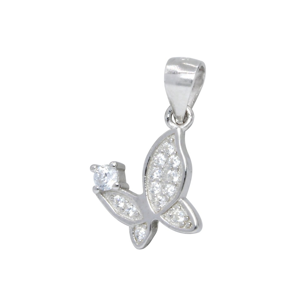 [10000499] Pendentif papillon en argent zircon