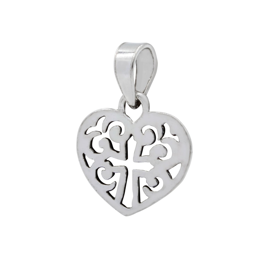 [10000494] Pendentif cœur en argent