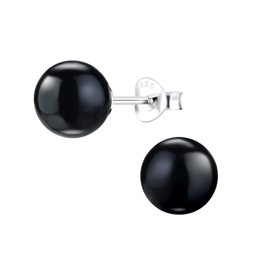 8mm Pearl Silver Stud Earrings