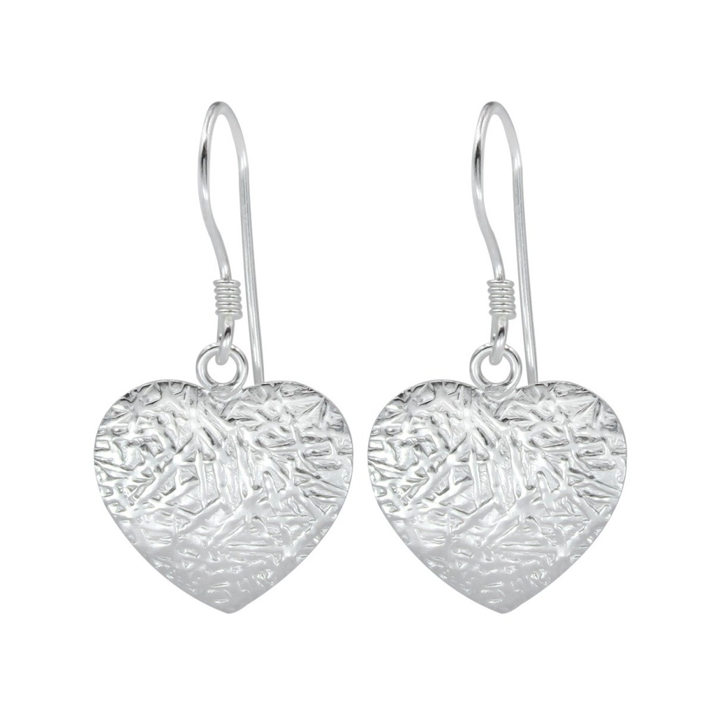 [10000452] Boucles d'oreilles cœur en argent
