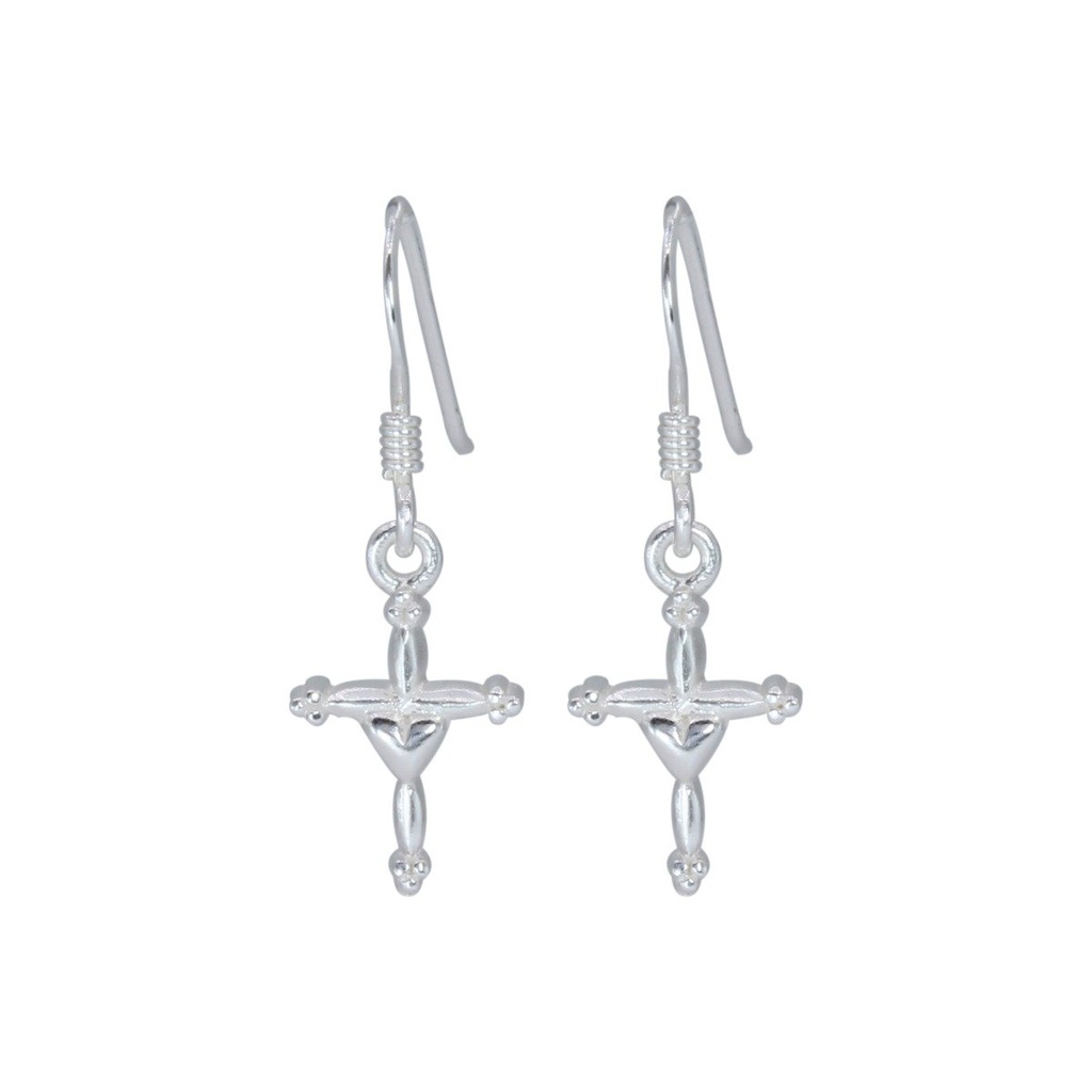 Boucles d'oreilles croix en argent