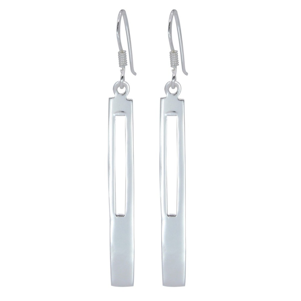 Boucles d'oreilles barre en argent