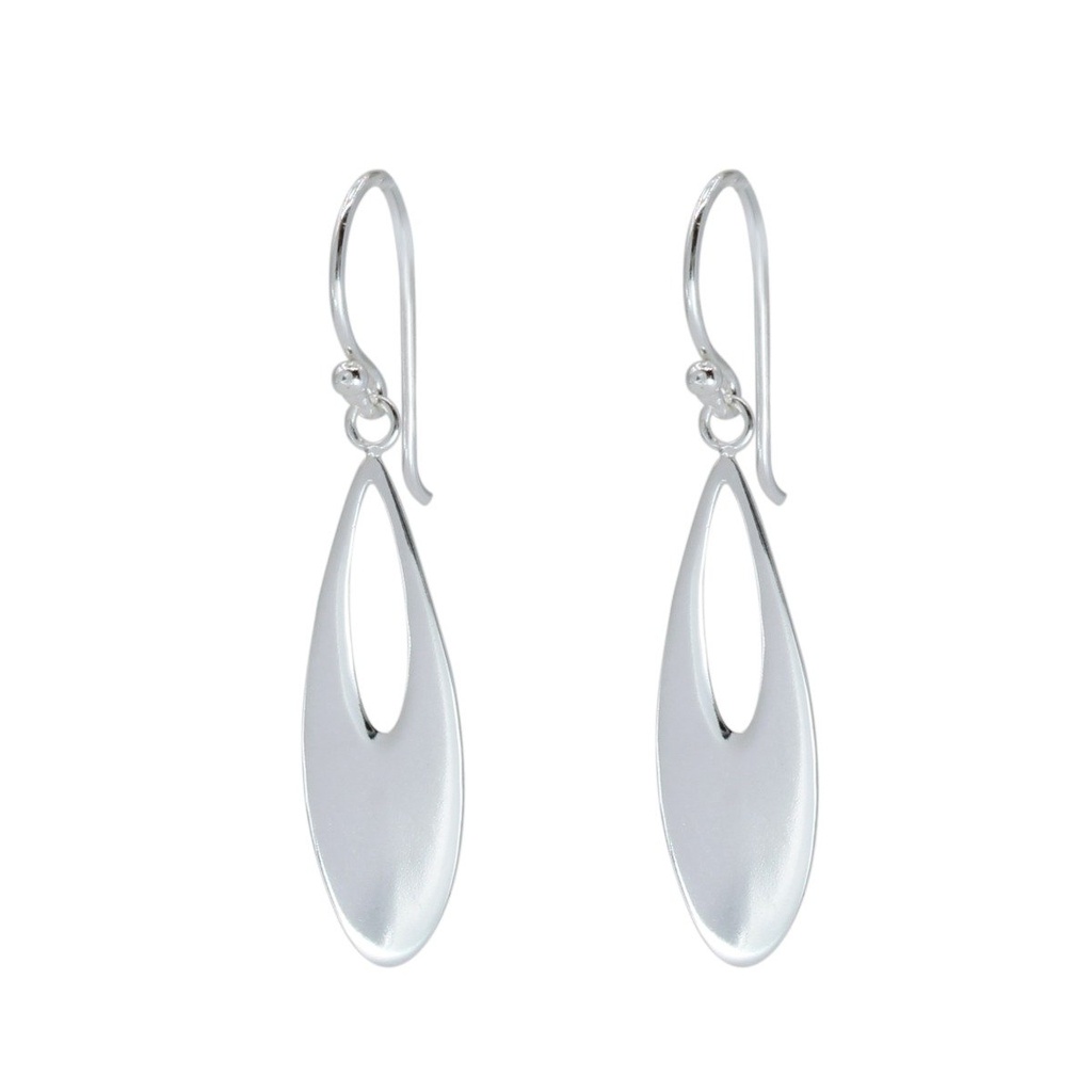 [10000410] Silver Tear Drop Earrings