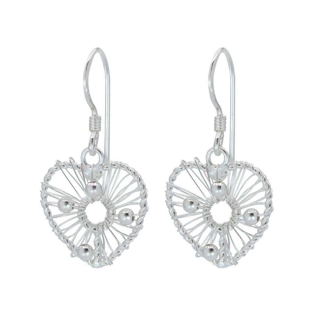 [10000406] Boucles d'oreilles cœur en argent
