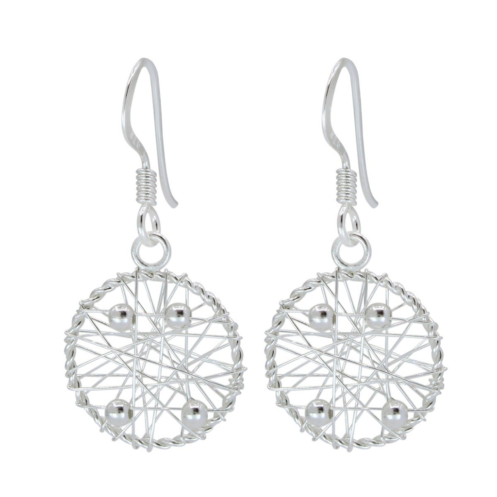 Boucles d'oreilles attrape-rêves en argent