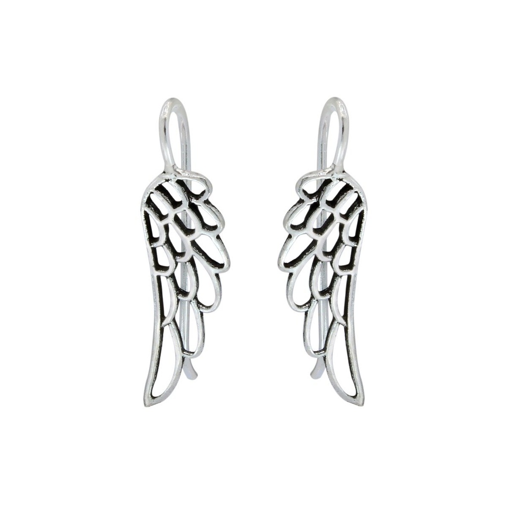 [10000401] Boucles d'oreilles à enfiler aile en argent