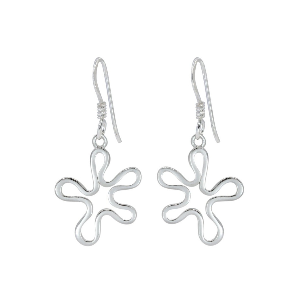 Boucles d'oreilles fleur en argent