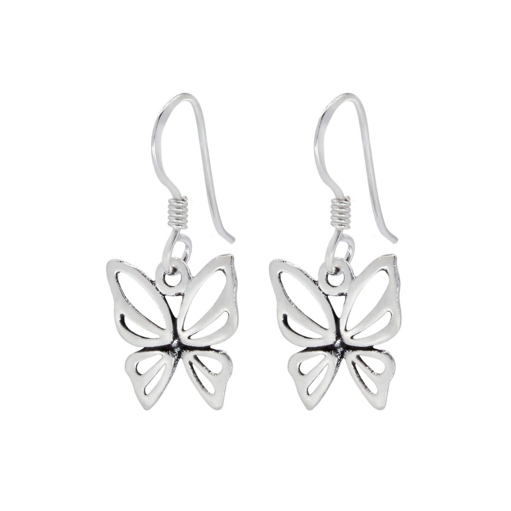 [10000395] Silver Butterfly Earrings
