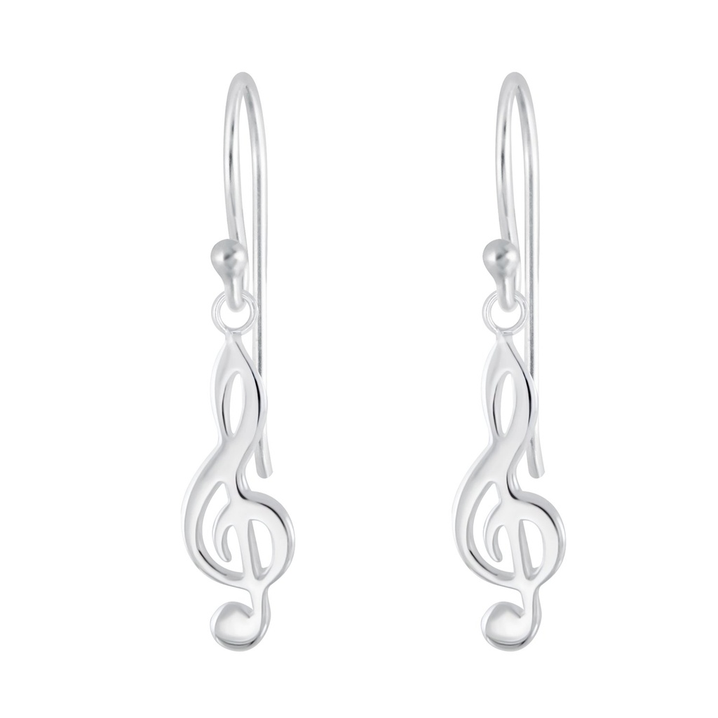 Boucles d'oreilles clé de sol en argent
