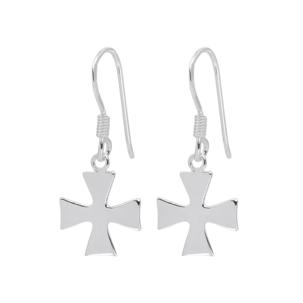 Boucles d'oreilles croix en argent
