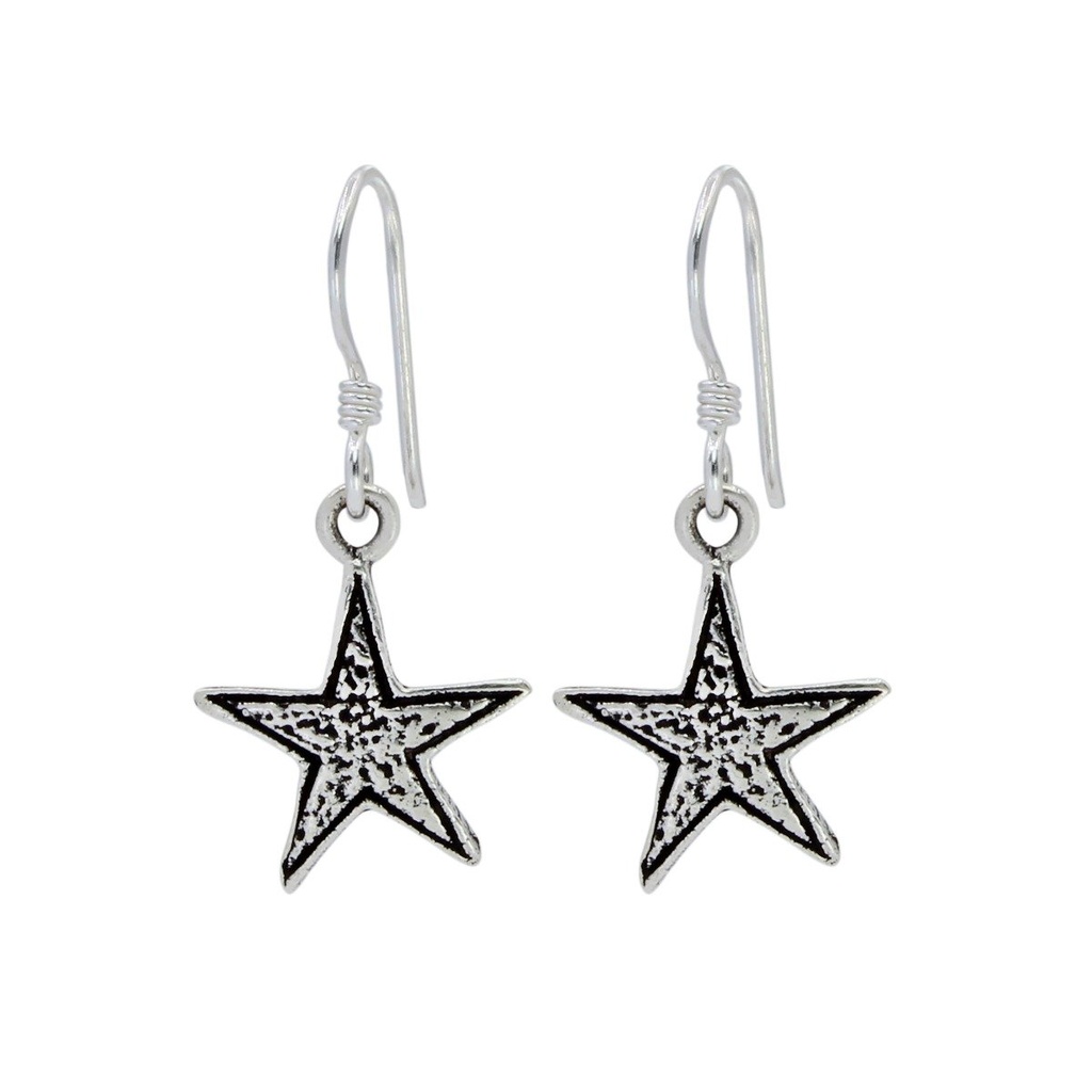 [10000381] Silver Star Earrings