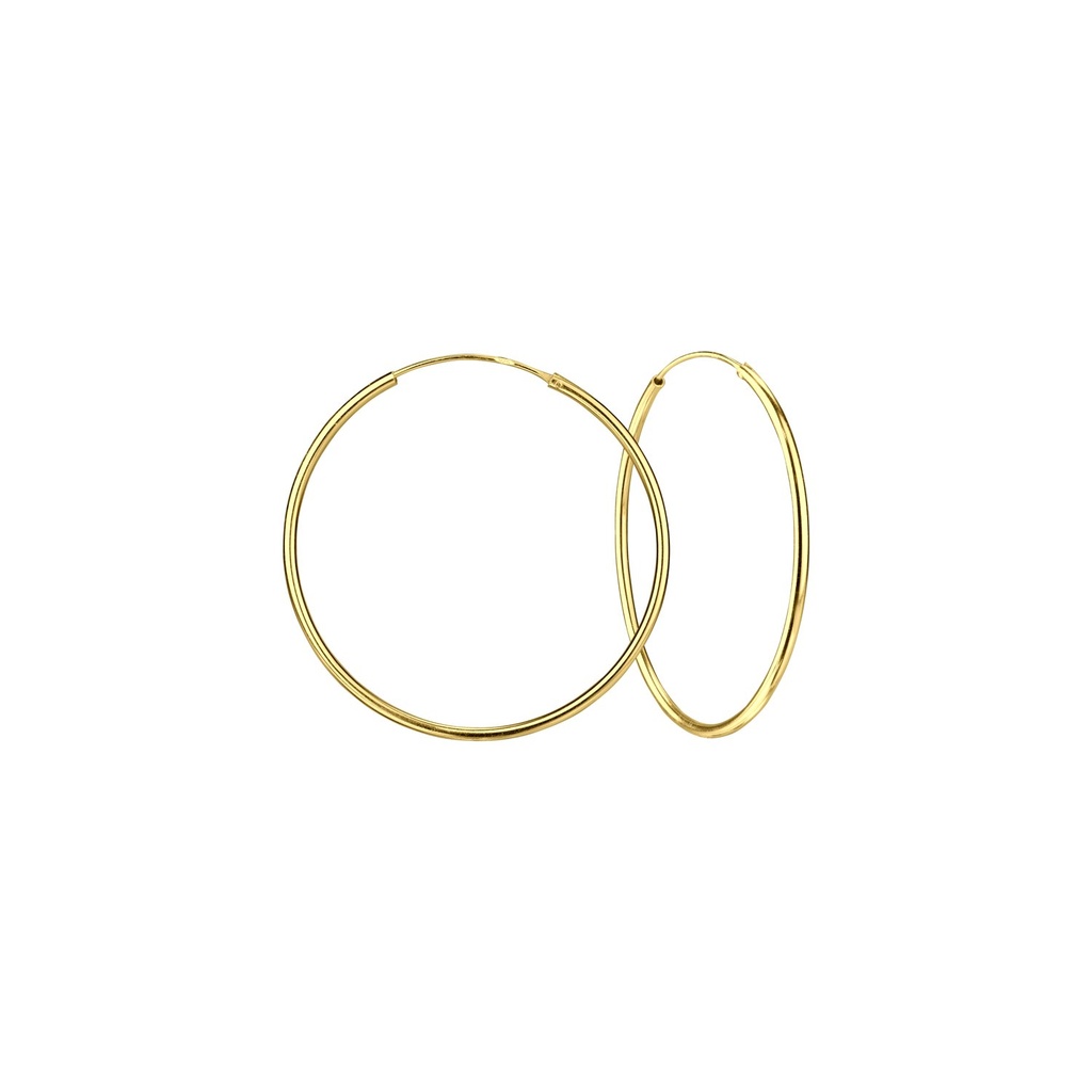 [10000315] 35mm Silver Hoop Earrings