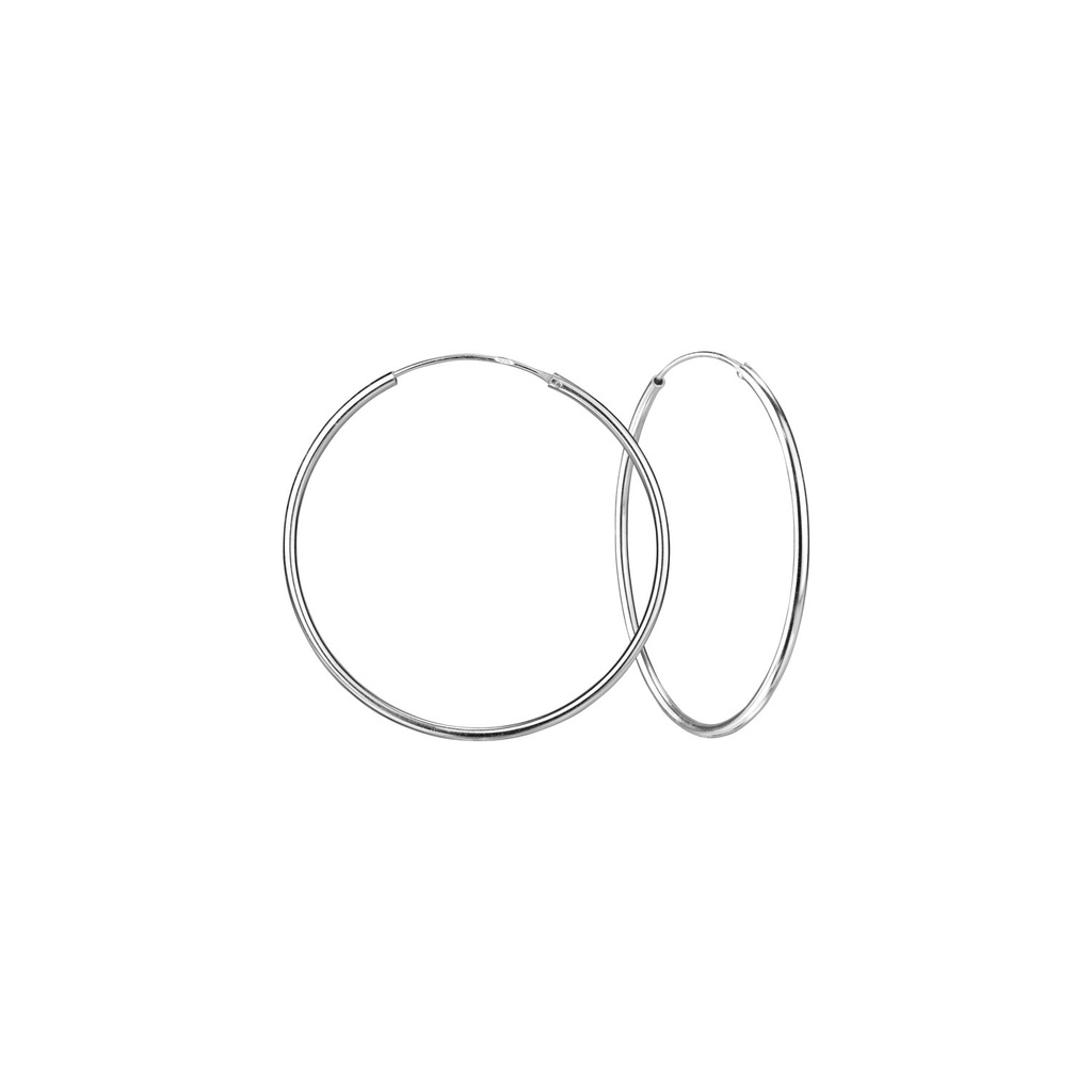 35mm Silver Hoop Earrings