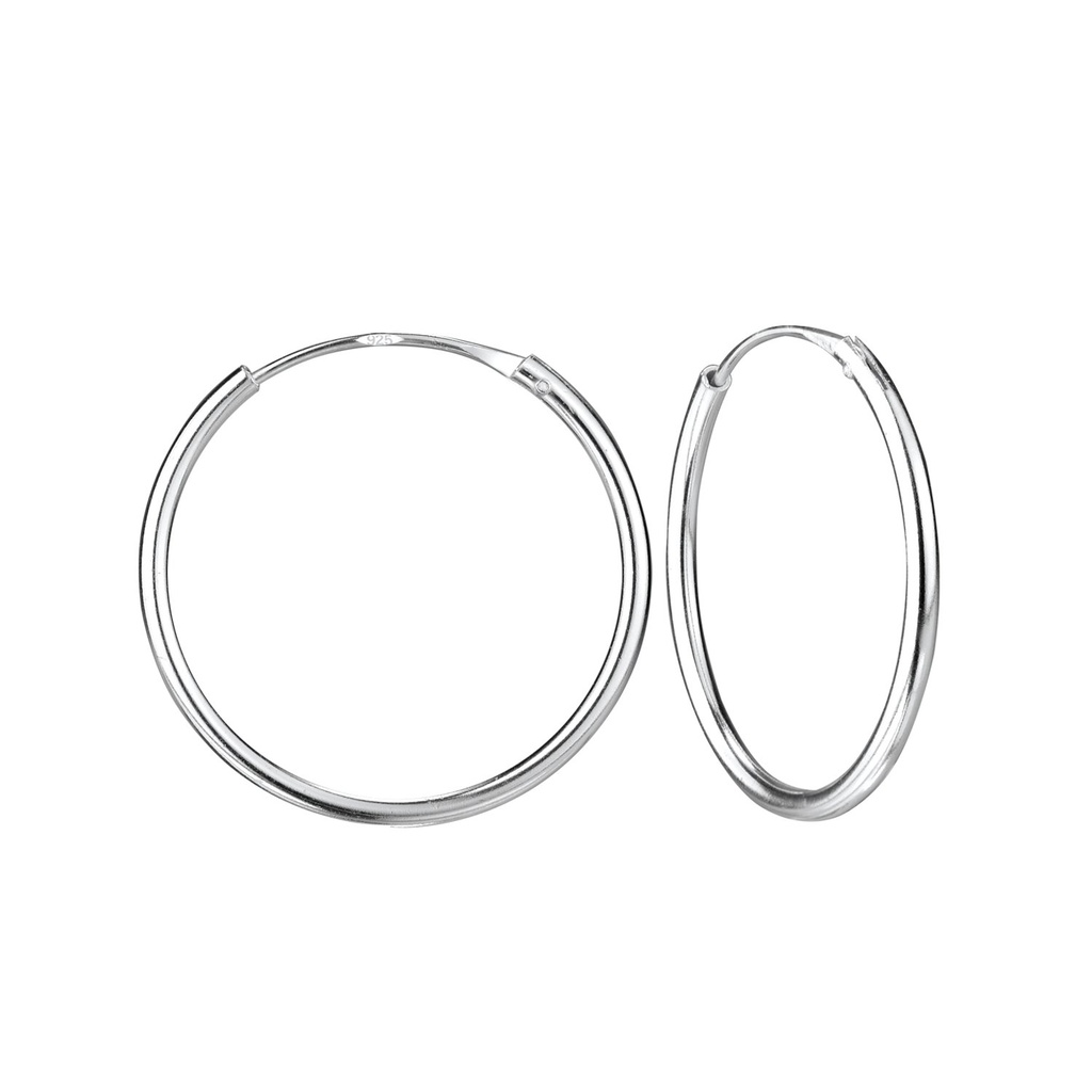 [10000310] 20mm Silver Hoop Earrings