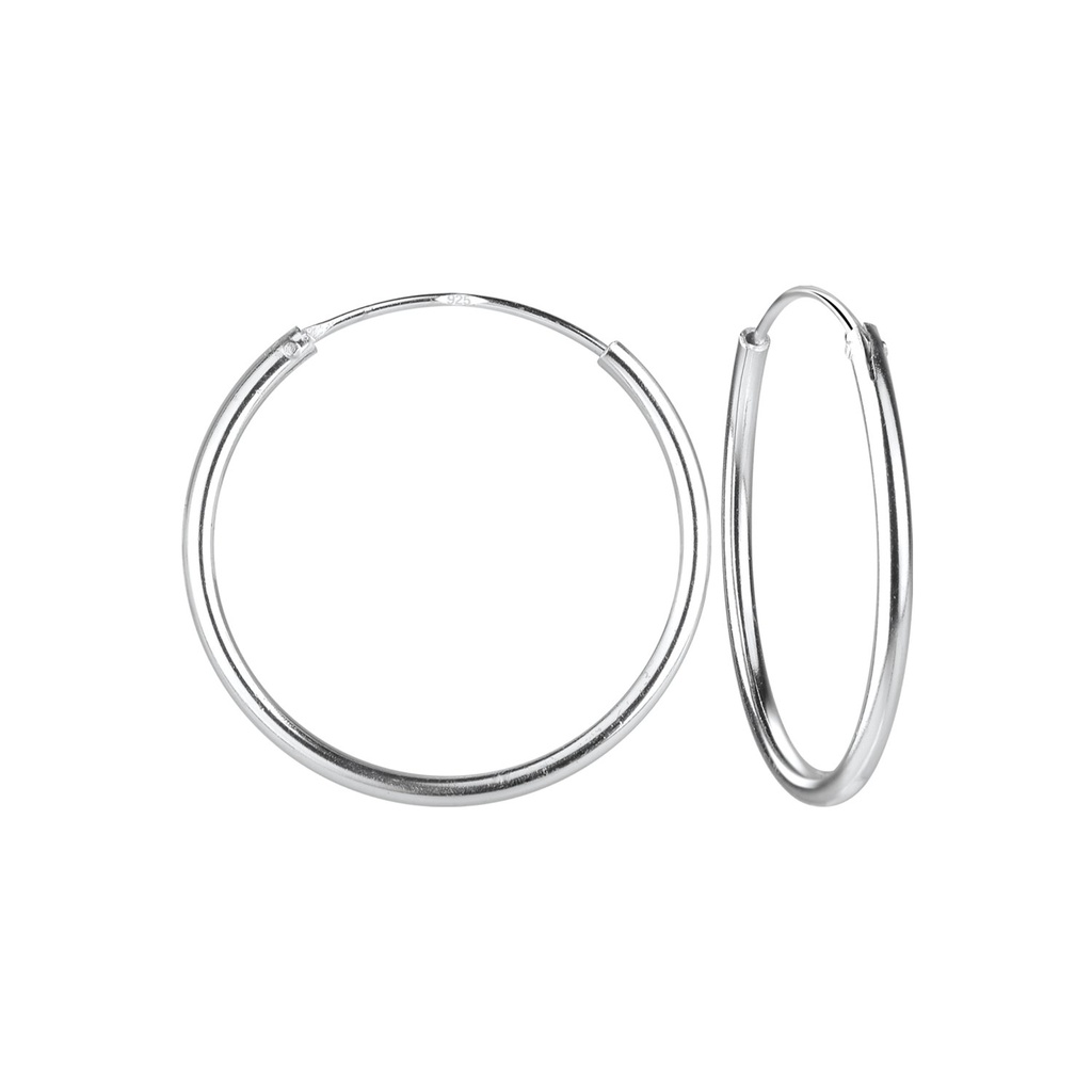 [10000308] 18mm Silver Hoop Earrings