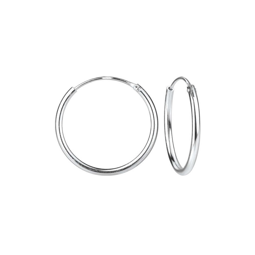 [10000307] 16mm Silver Hoop Earrings