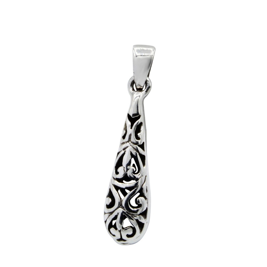 Silver Filigree Drop Pendant