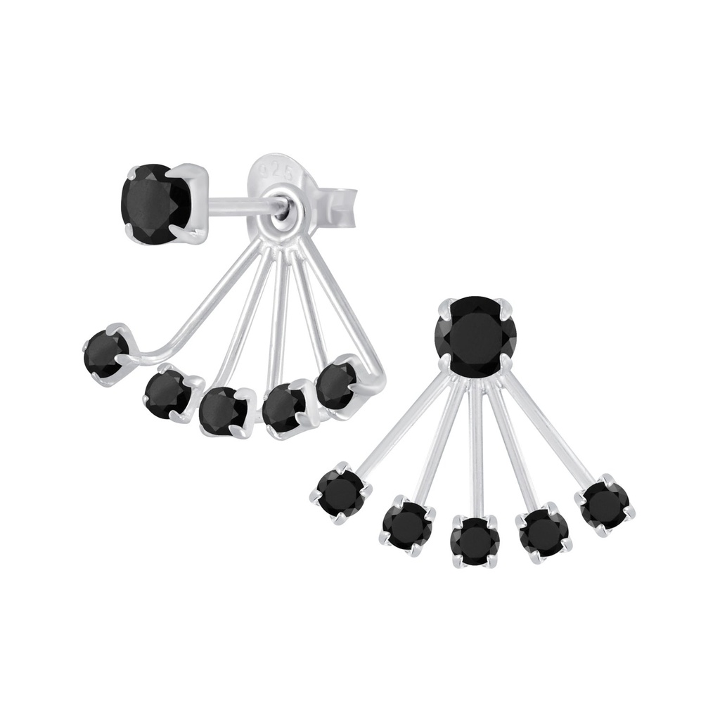 Ear jackets en argent zircon rond