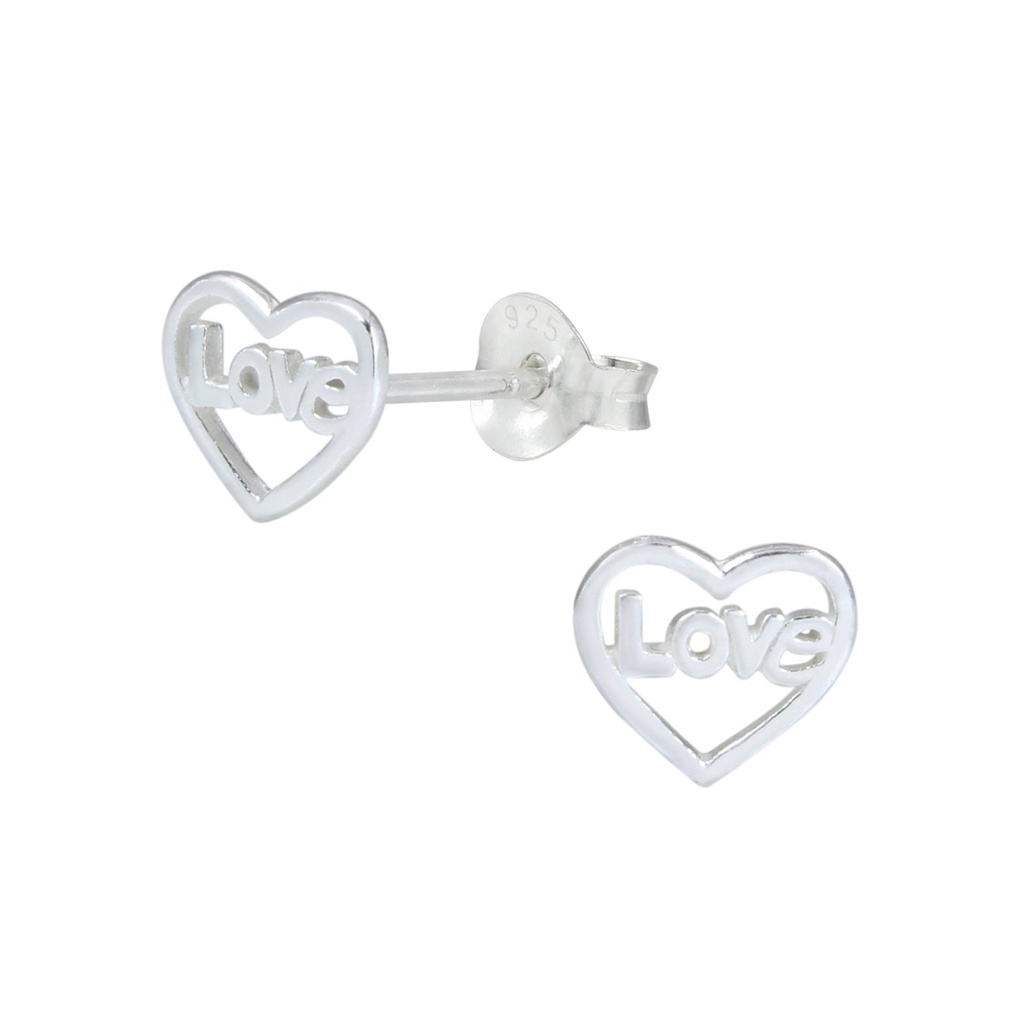 [10000269] Silver Love Stud Earrings