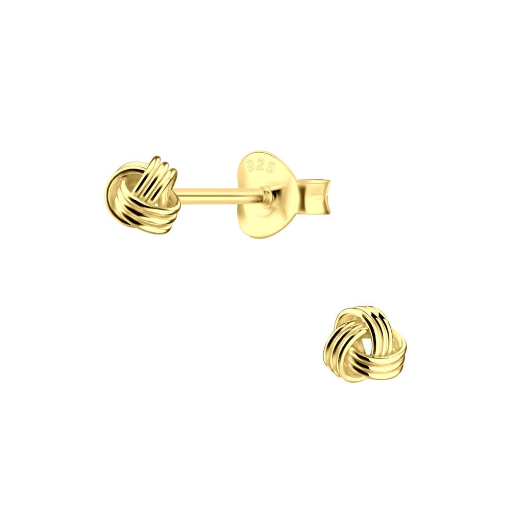 Puces d'oreilles nœud en argent 4 mm