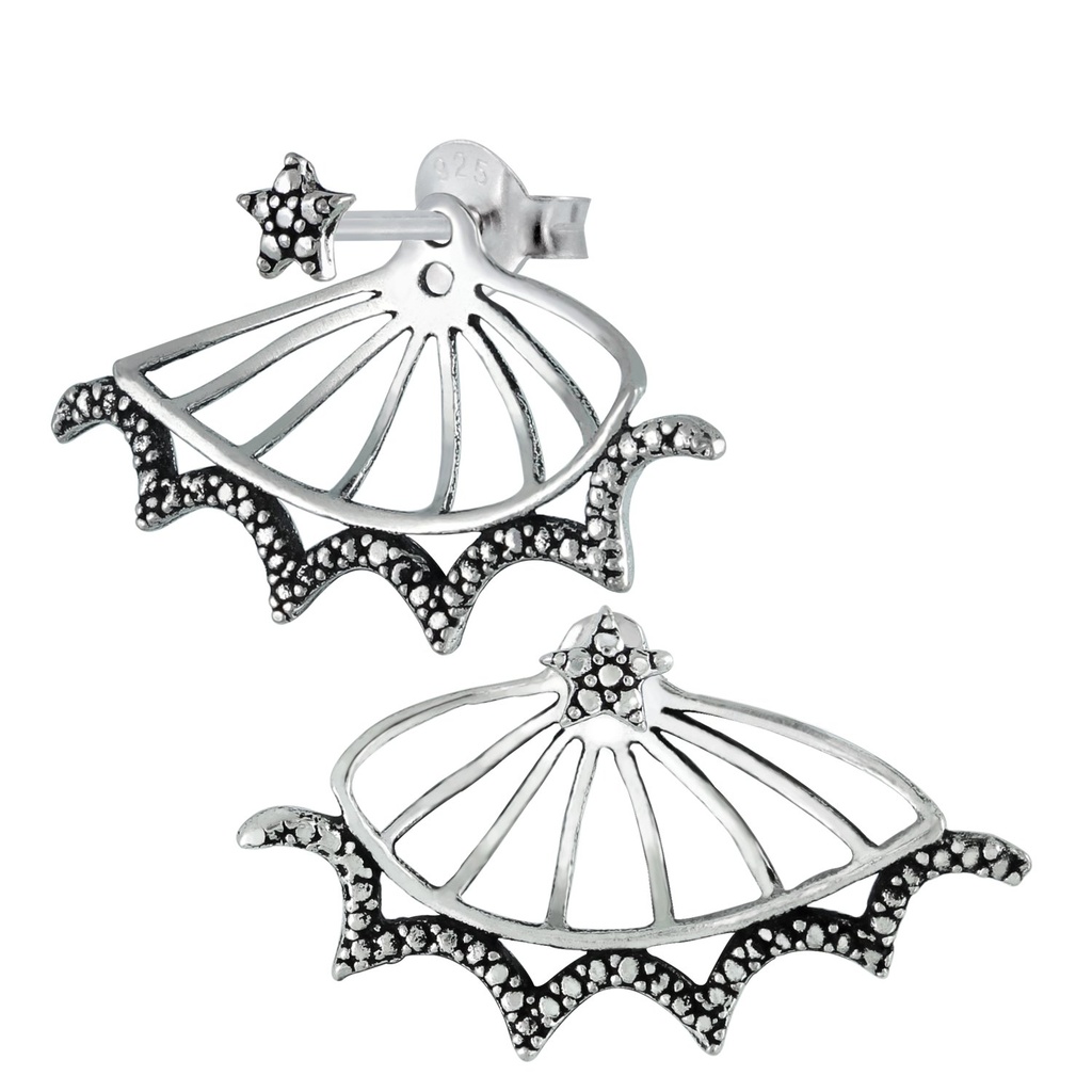 [10000264] Silver Bohemian Star Ear Jacket