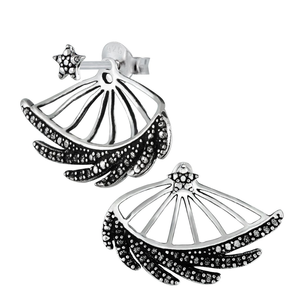 [10000263] Ear jacket étoile bohème en argent