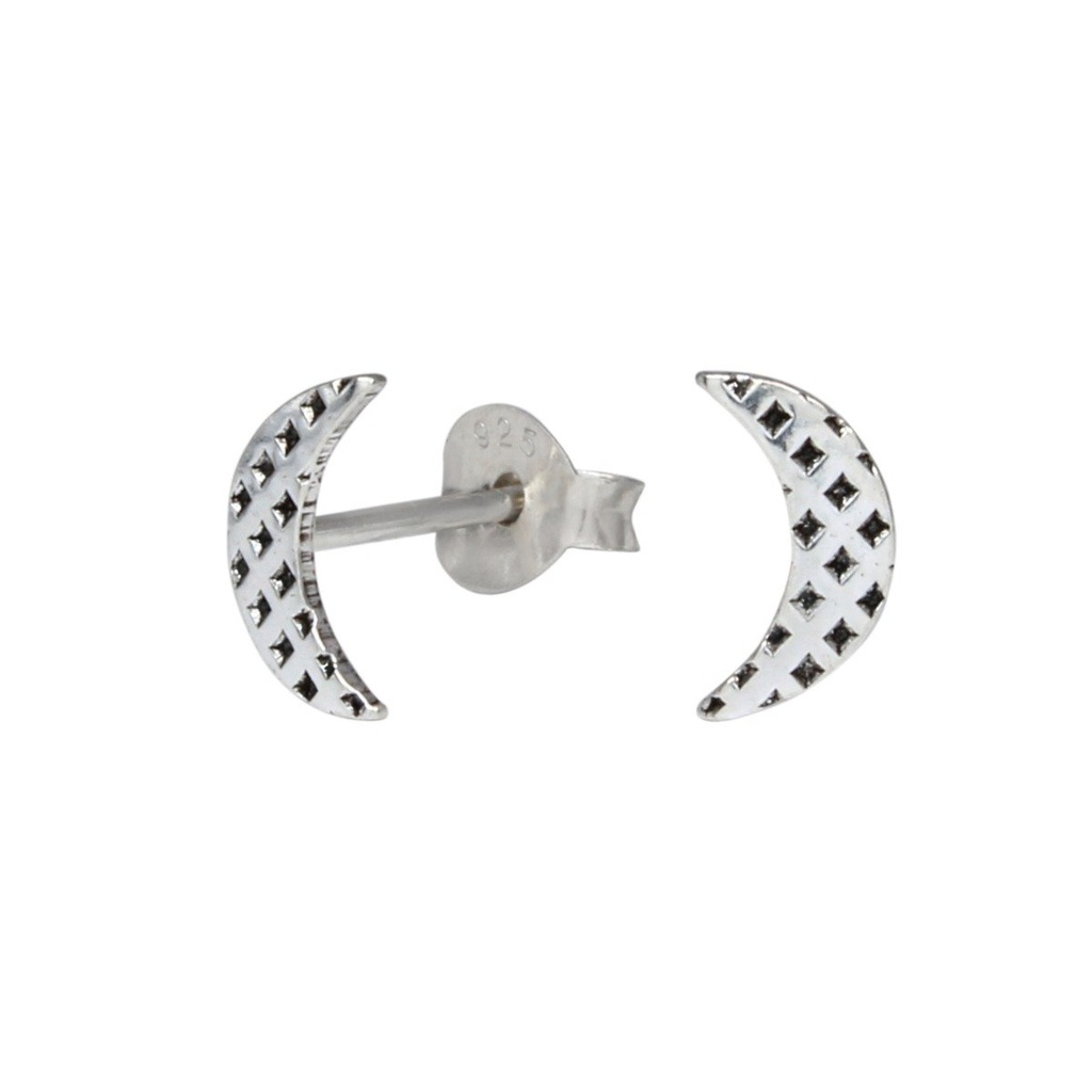 Puces d'oreilles lune en argent