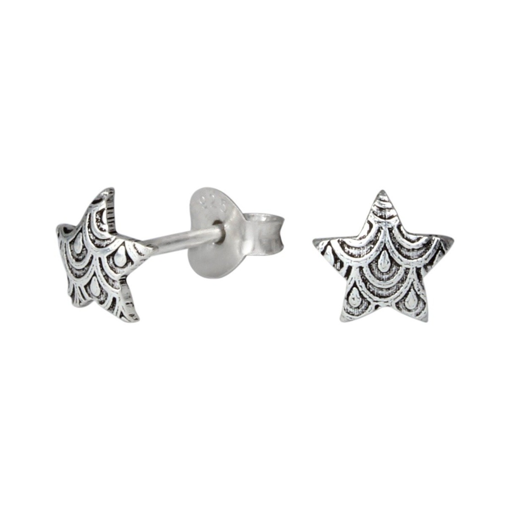 Silver Star Stud Earrings