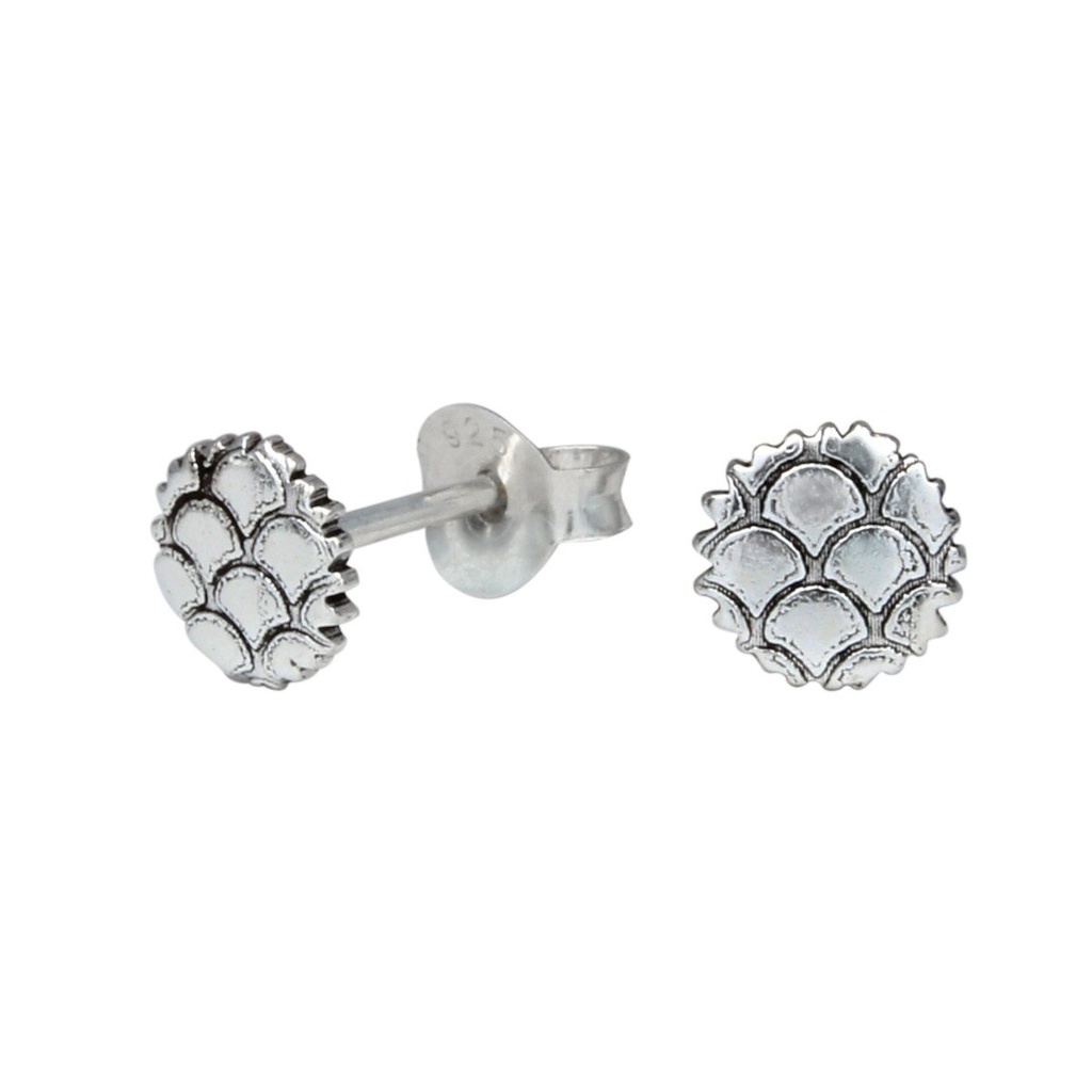 [10000255] Puces d'oreilles rondes en argent