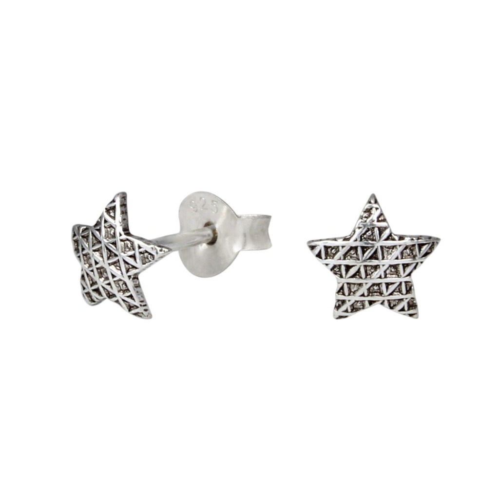 Silver Star Stud Earrings