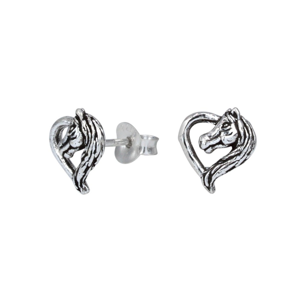 Puces d'oreilles cheval en argent