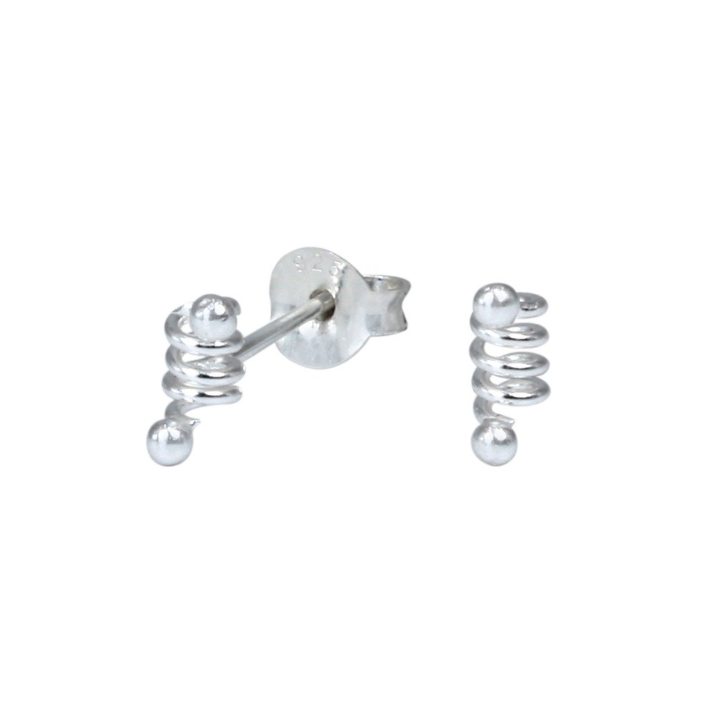 Silver Spiral Stud Earrings