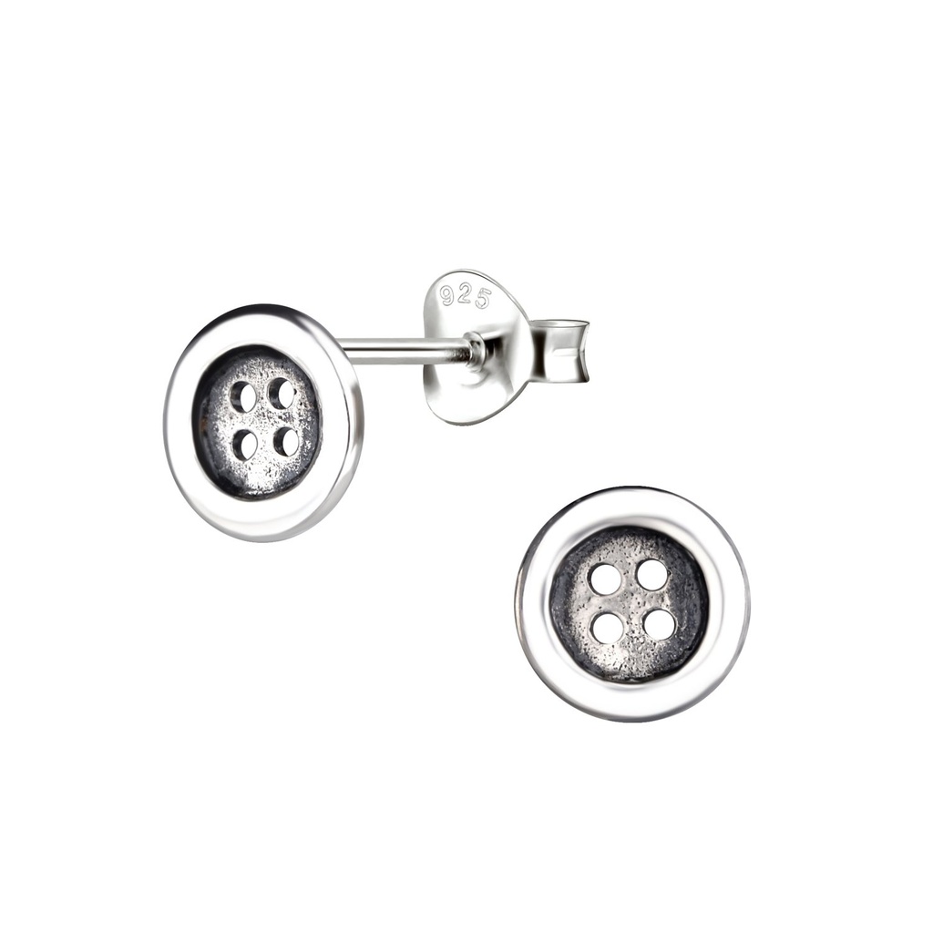 Puces d'oreilles bouton en argent