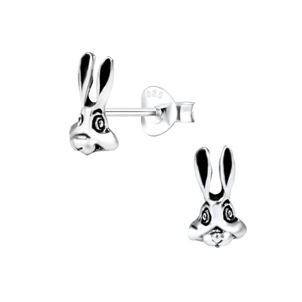 Puces d'oreilles lapin en argent