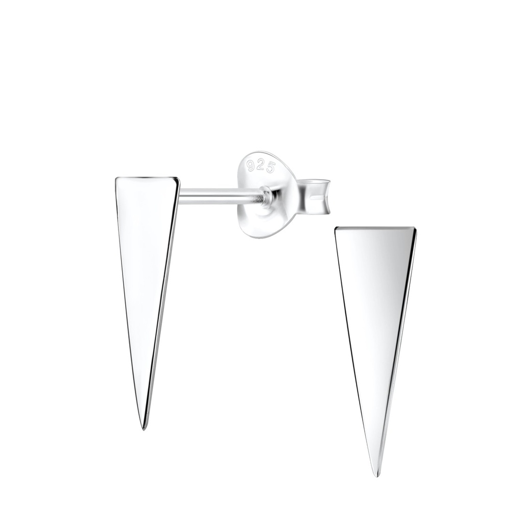 Silver Triangle Stud Earrings
