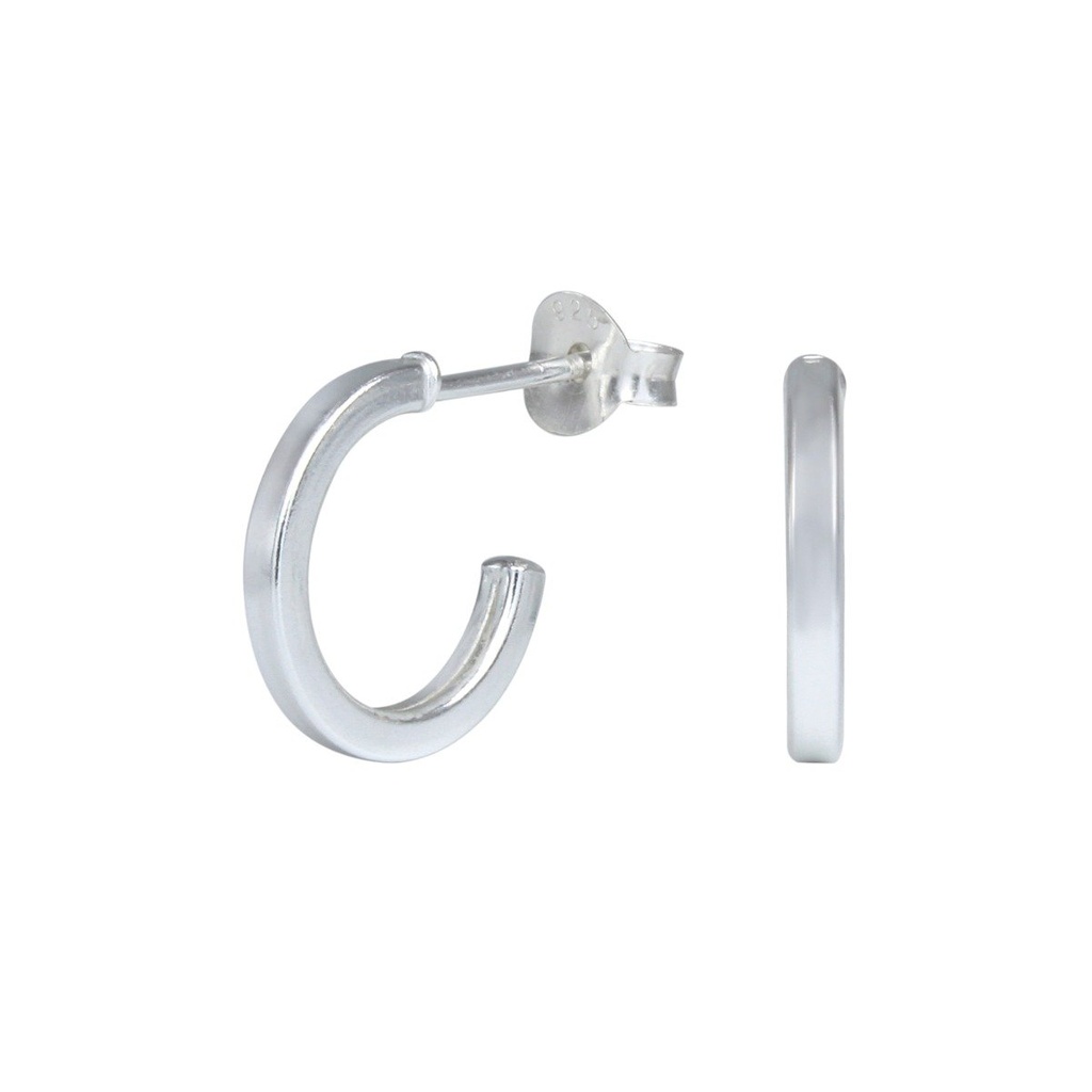 Puces d'oreilles demi-créole en argent