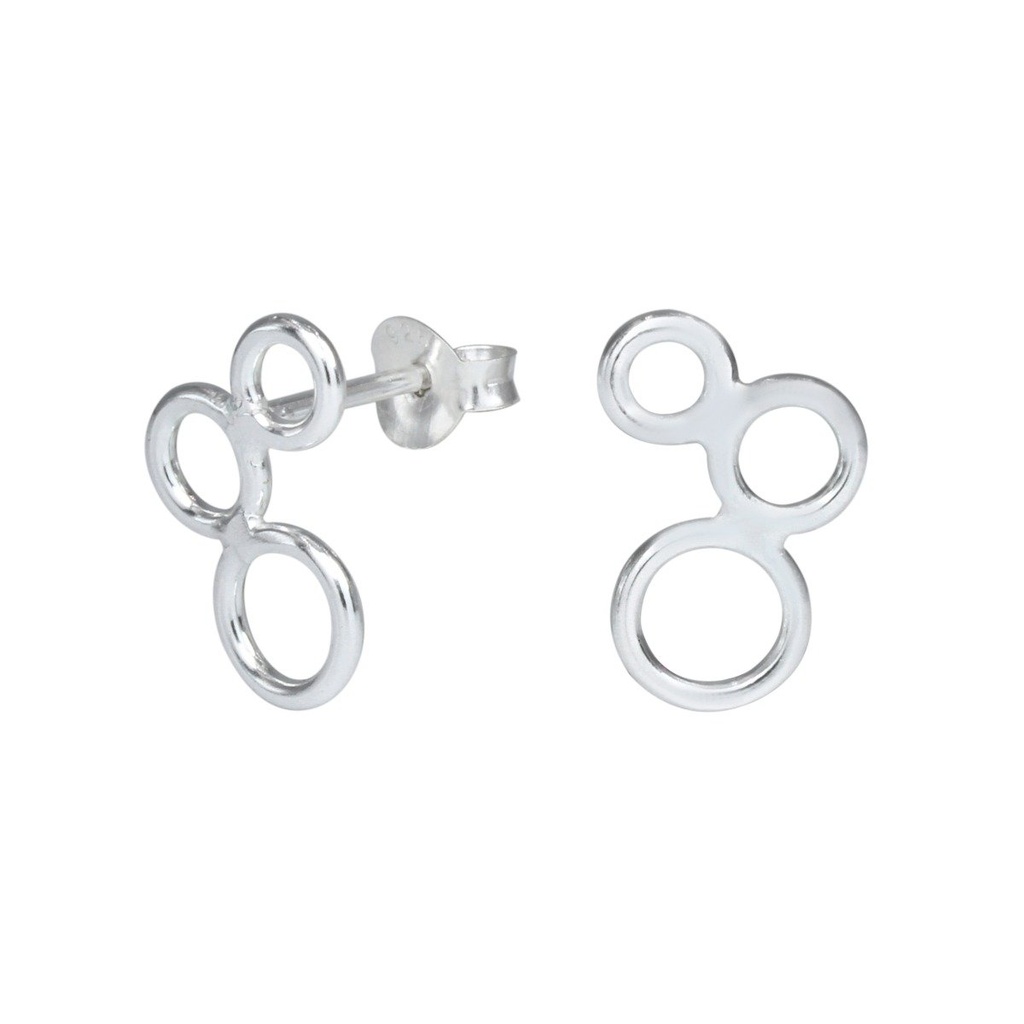 Silver Circles Stud Earrings