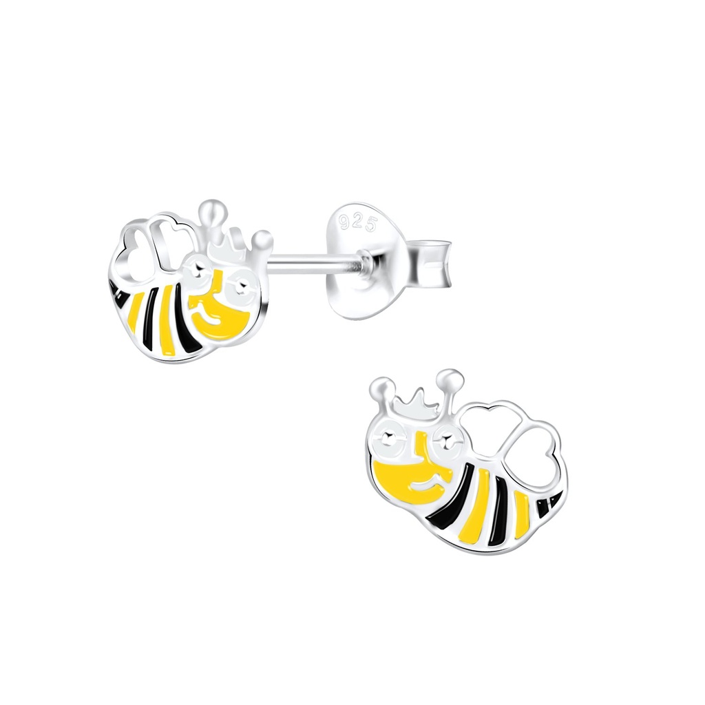 Puces d'oreilles abeille en argent