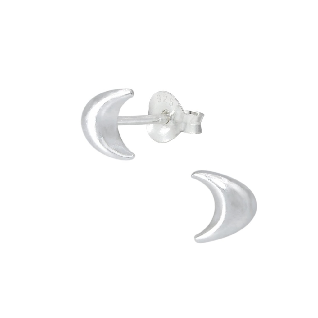 [10000227] Puces d'oreilles lune en argent
