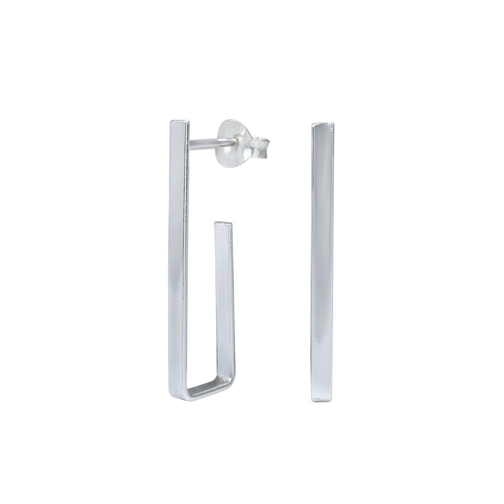 [10000241] Silver Geometric Stud Earrings