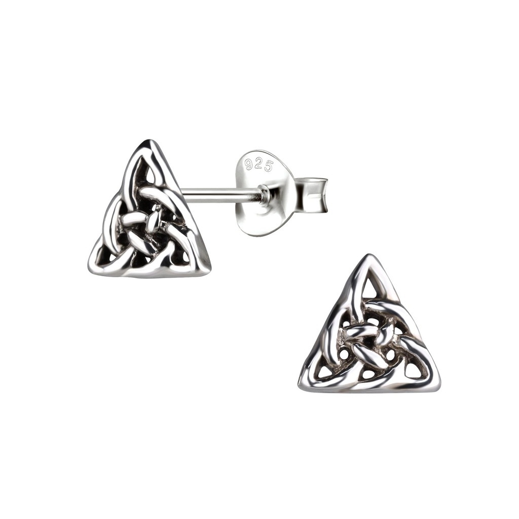 Puces d'oreilles triangle celtique en argent
