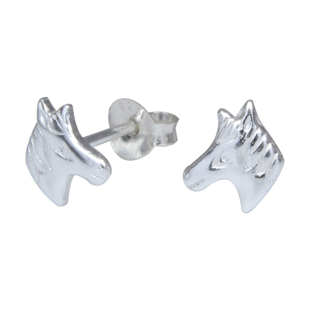 Silver Horse Stud Earrings