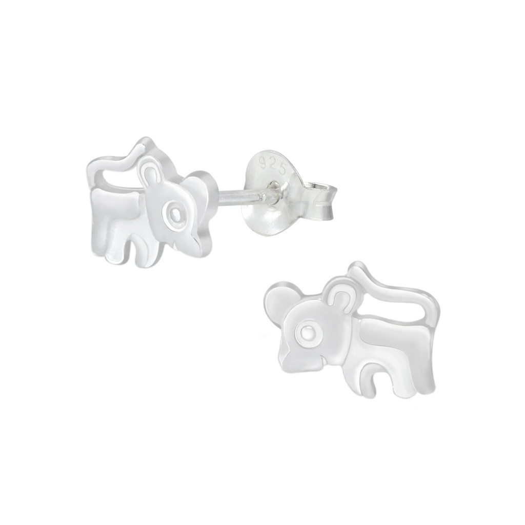 [10000213] Silver Mouse Stud Earrings