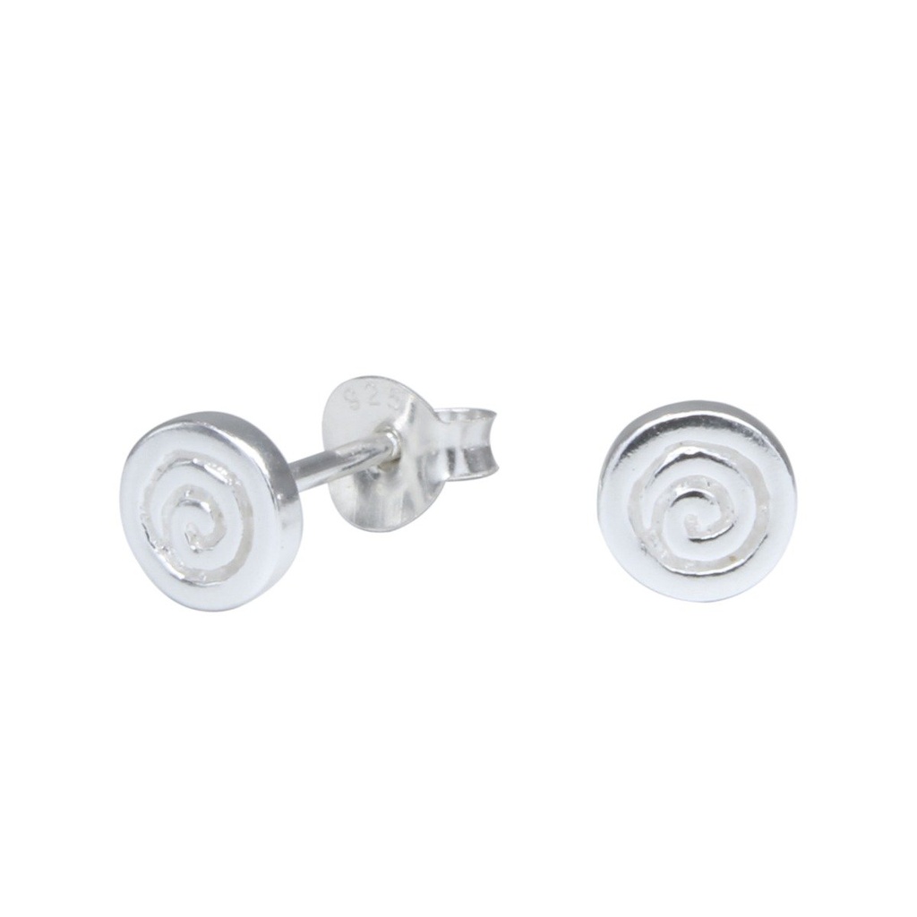 Puces d'oreilles spirale en argent