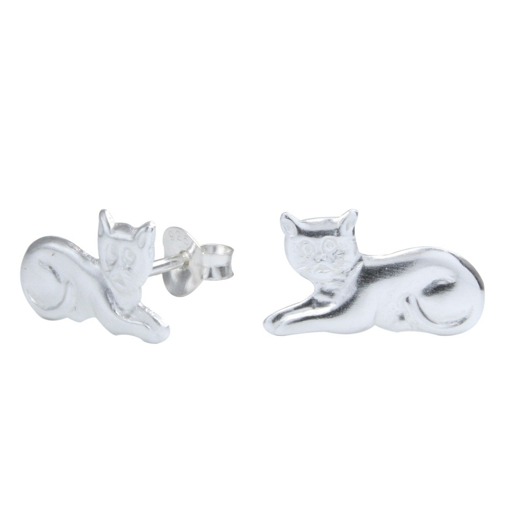 Puces d'oreilles chat en argent