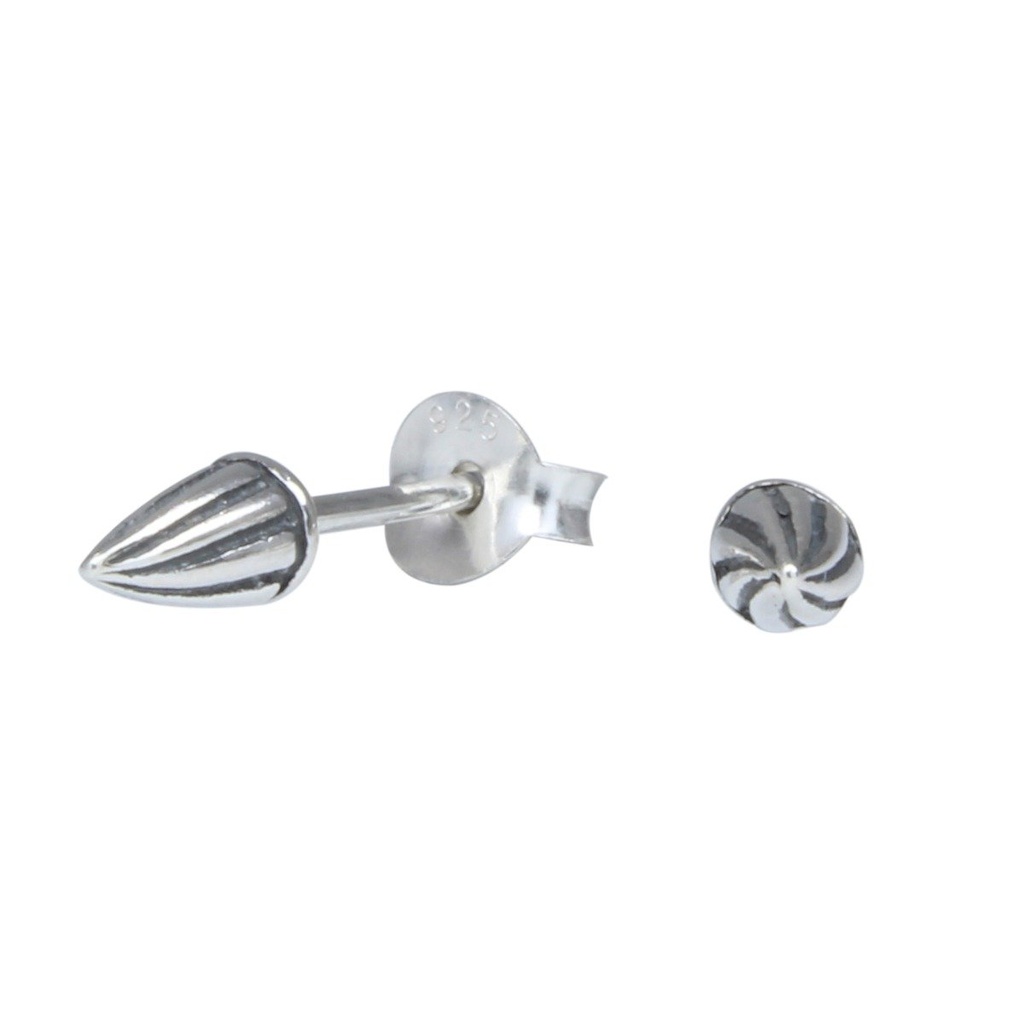 Puces d'oreilles cône en argent